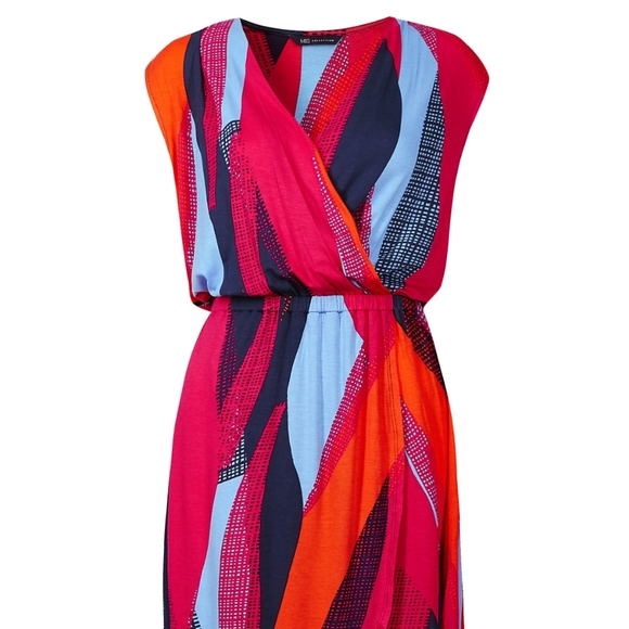 Color Block Wrap Beach Dress - Picture 3 of 3